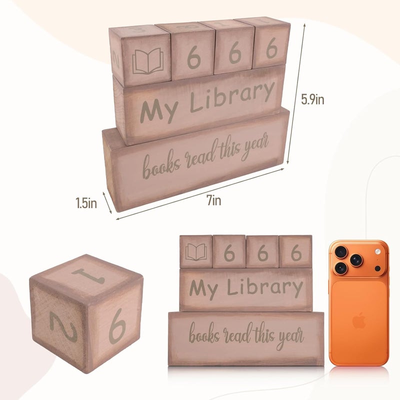 Amaiir Books Read This Year Counter Sign, Book Lovers Gifts for Women Readers, Bookshelf Decor for Bookish Room Accessories, Book Tracker Up to 999 - Image 3